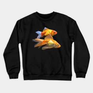 Goldfish in polygonal style. Geometric fish. A couple of fish Crewneck Sweatshirt